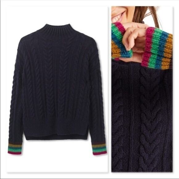 Boden Winifred Cable Knit Sparkle Cuff Sweater XS NWOT - Picture 3 of 5